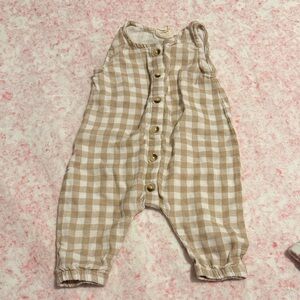 SIIX Checkered Tan Kids Jumpsuit